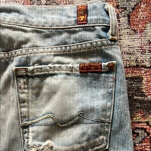 7 for All Mankind Distressed Denim Skirt size 27